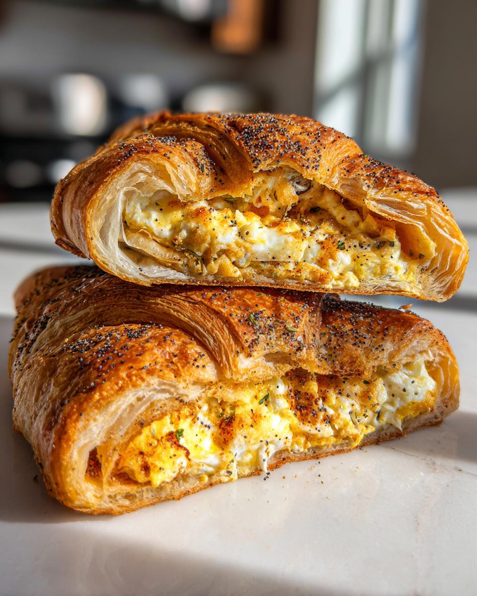 Air Fryer Everything-Bagel Breakfast Stuffed Croissants - detail 1