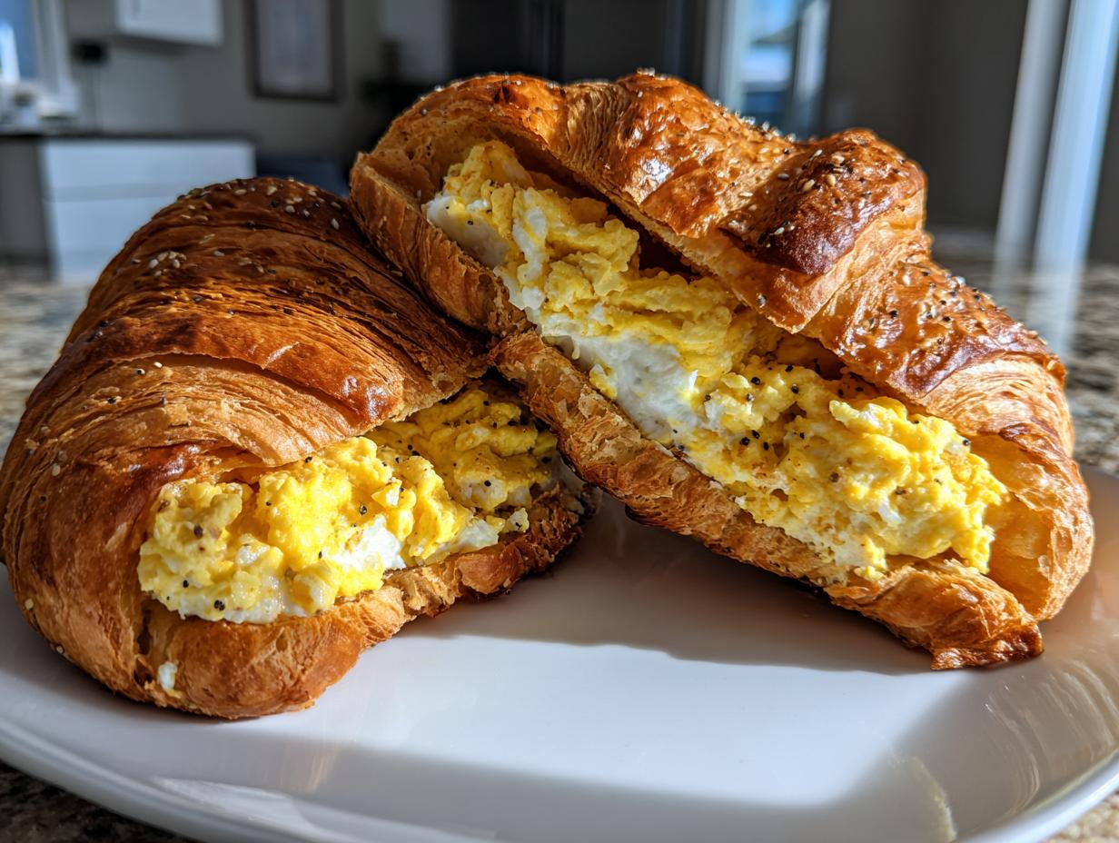 Fluffy 15-Minute Air Fryer Everything-Bagel Stuffed Croissants