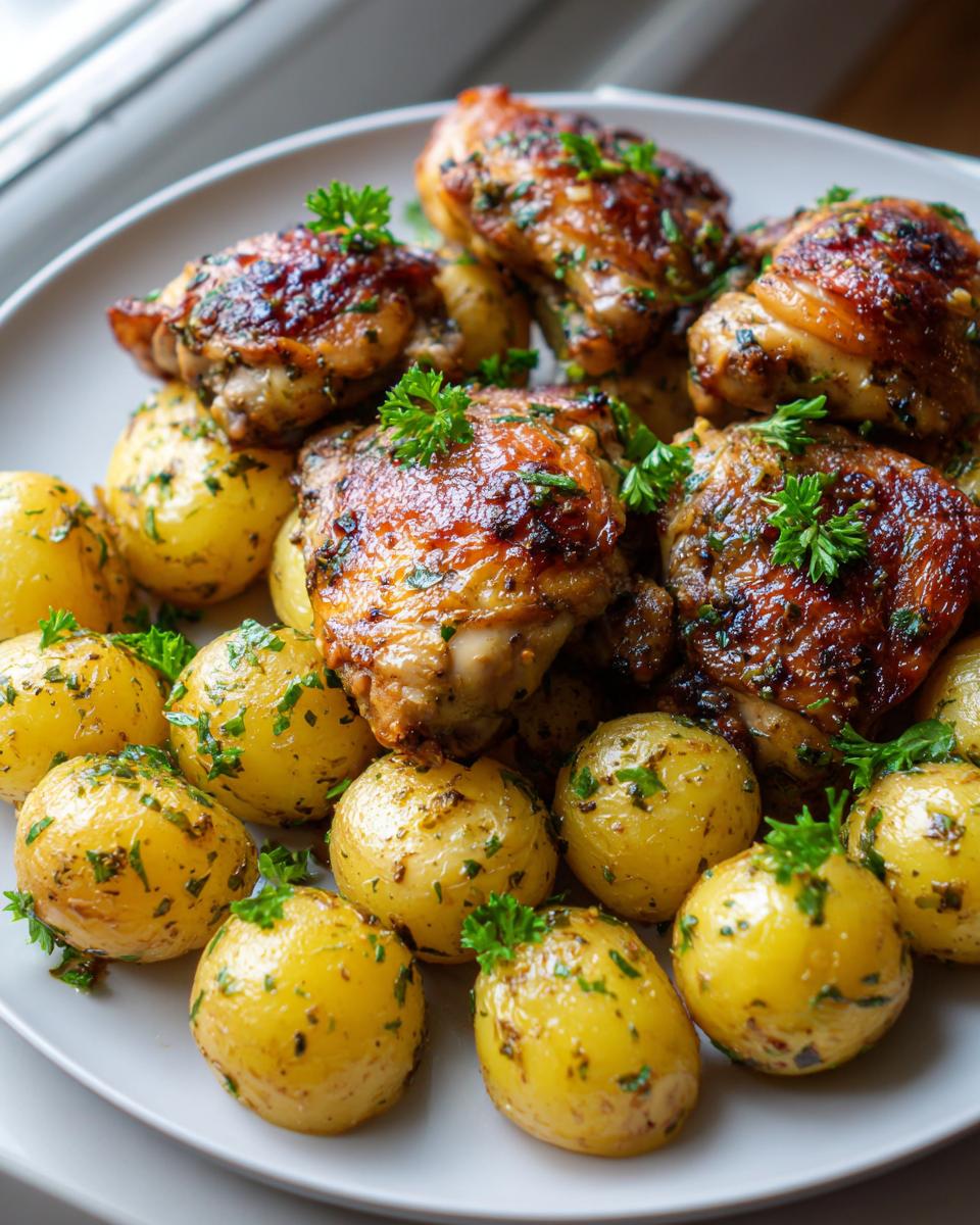 Air Fryer Garlic Herb Chicken and Potato Skillet Dinner - detail 1