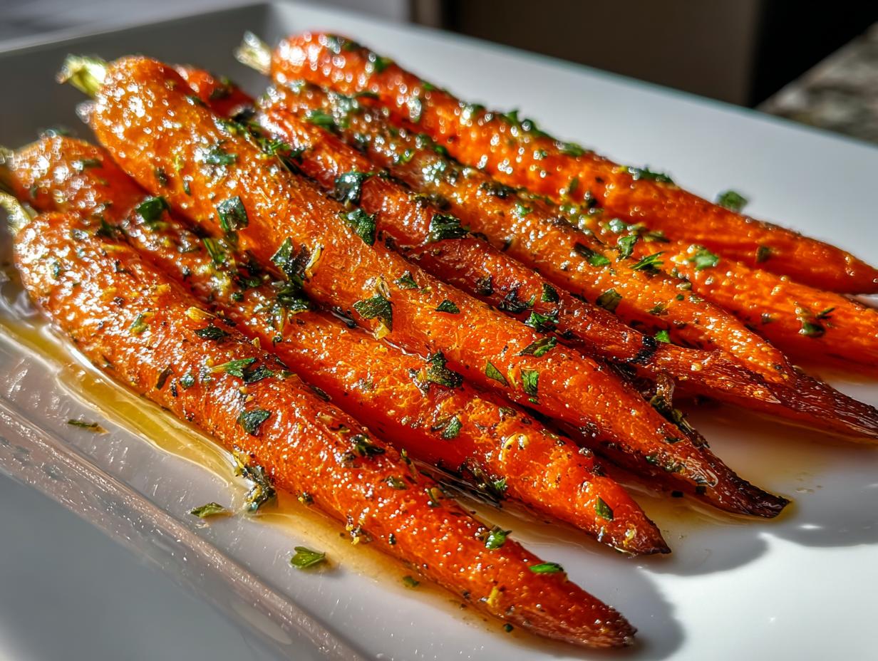 20-Minute Air Fryer Garlic Herb Roasted Carrots with Honey Drizzle