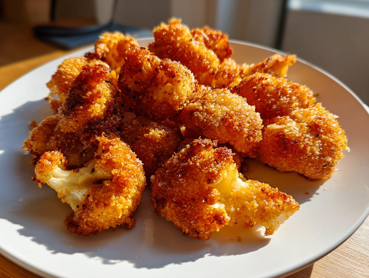 20-Minute Air Fryer Garlic Parmesan Cauliflower Steak Bites – Irresistible!