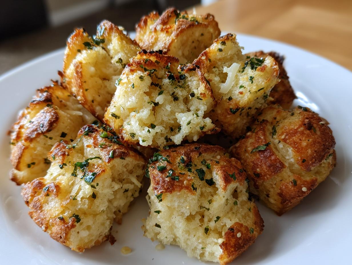 15-Minute Air Fryer Garlic Parmesan Pull-Apart Biscuit Bread Bliss