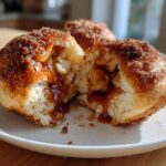 Air Fryer Gooey Caramel Apple Biscuit Bombs
