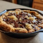 Air Fryer Gooey Chocolate Chip Cookie Skillet Dessert