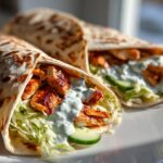 Air Fryer Honey Garlic Chicken Stuffed Naan Wraps
