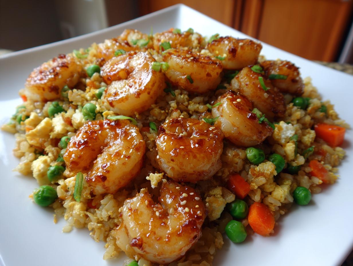 20-Minute Air Fryer Honey Garlic Shrimp Fried Rice Bliss