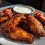 Air Fryer Hot Honey BBQ Wings with Ranch Dip