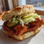 Air Fryer Hot Honey Biscuit Chicken Sandwiches