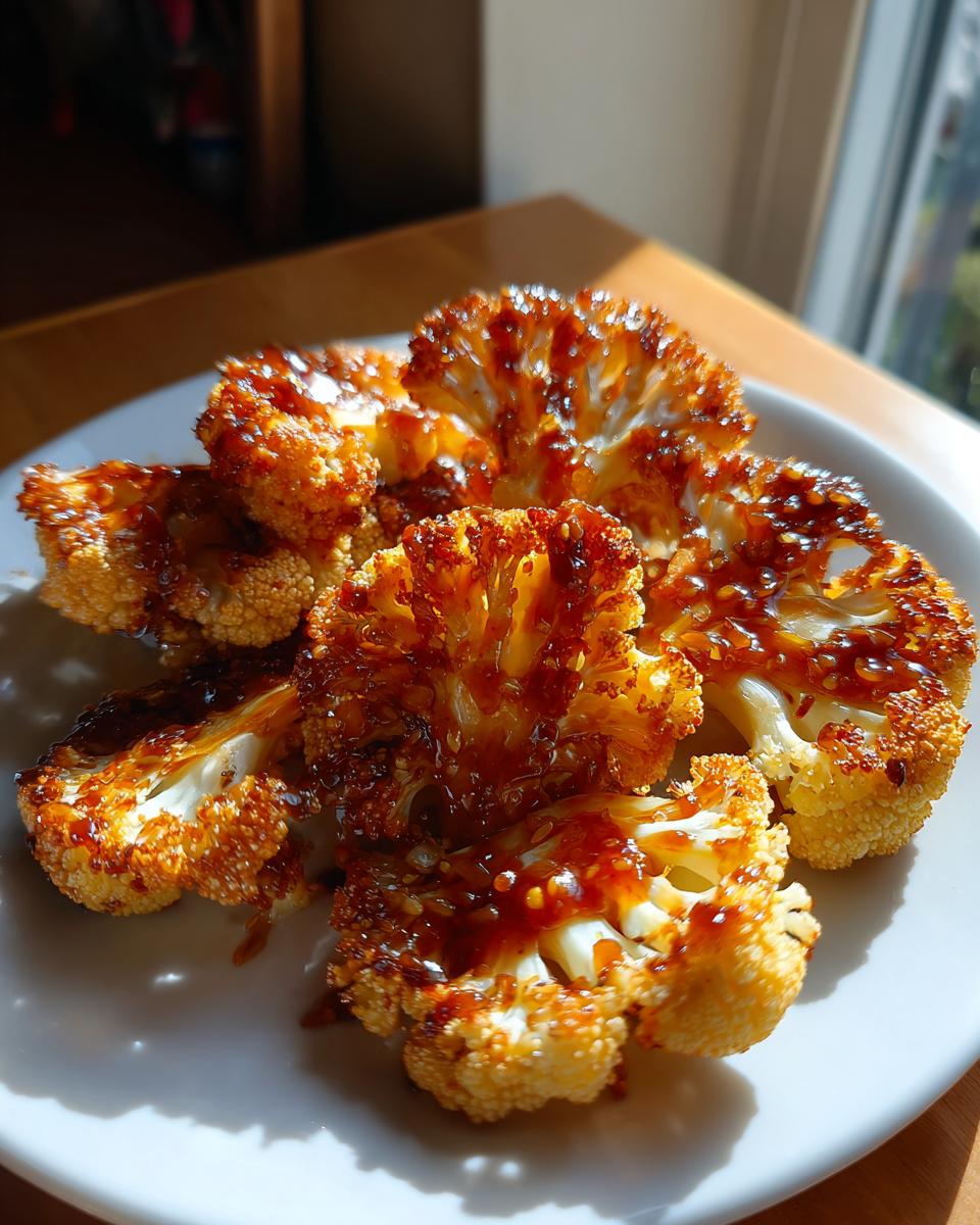 Air Fryer Hot Honey Garlic Cauliflower Steak Slices - detail 1