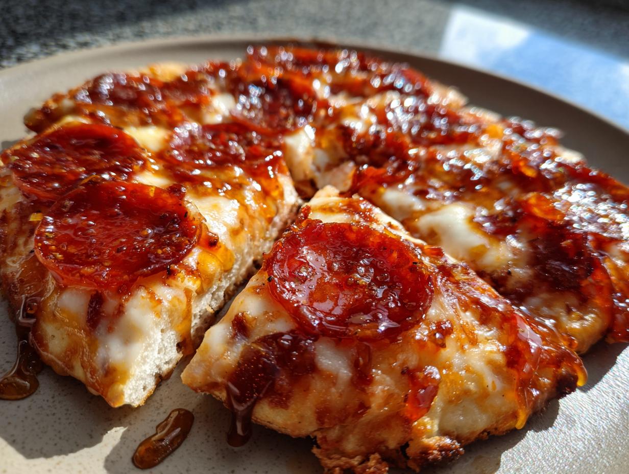 Delicious 15-Minute Air Fryer Hot Honey Pepperoni Flatbread Pizza
