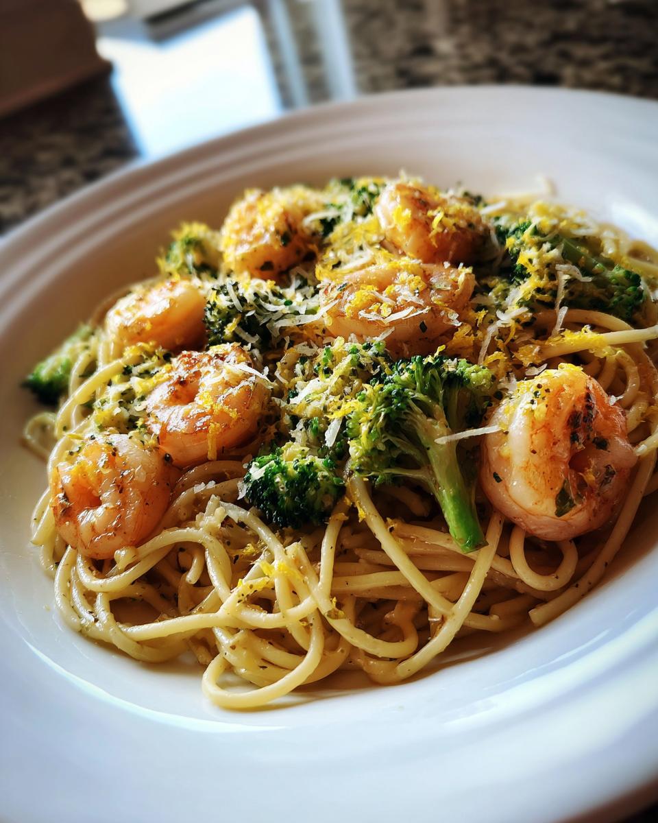 Air Fryer Lemon Garlic Shrimp and Broccoli Pasta - detail 1