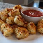 Air Fryer Parmesan Crusted Gnocchi Bites with Marinara