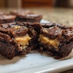 Air Fryer Peanut Butter Stuffed Brownie Cups