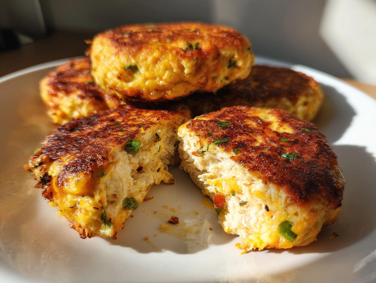 Spicy Air Fryer Pepper Jack Jalapeño Chicken Patties in 20 Minutes