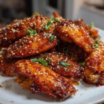 Air Fryer Sticky Honey Garlic Chicken Wing Platter