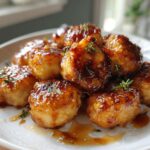 Air Fryer Sticky Honey Garlic Sausage Bites (use halal beef or chicken sausage)