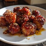 Air Fryer Sticky Honey Sesame Chicken Thigh Cubes