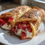 Air Fryer Strawberry Cheesecake Chimichangas