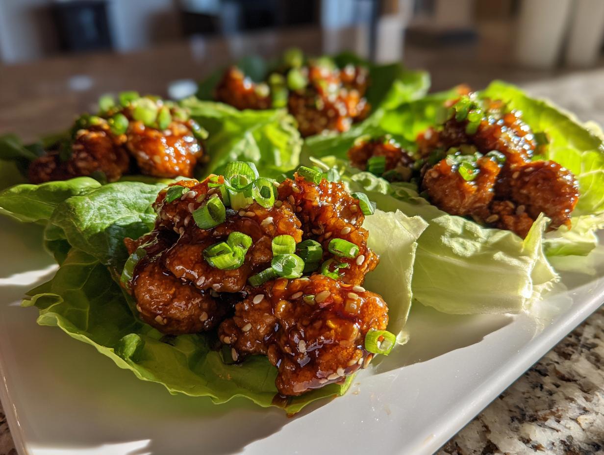 22-Minute Air Fryer Sweet Chili Garlic Chicken Lettuce Wraps Bliss