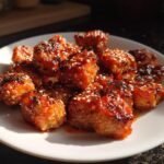 Air Fryer Sweet Chili Glazed Salmon Bites