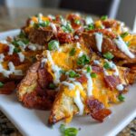 Game-Day Air Fryer Loaded Baked Potato Wedges with Ranch