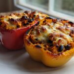 High-Protein Air Fryer Fajita Chicken Stuffed Peppers in 20 Minutes
