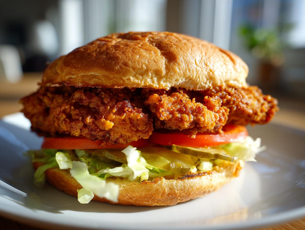 Ultra Crispy Air Fryer Buttermilk Fried Chicken Sandwiches in 30 Minutes